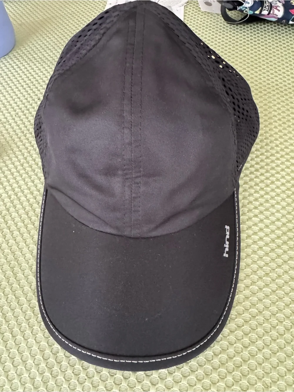 Hind Black OS Performance 6 Panel Partial Mesh Baseball Cap NWOT